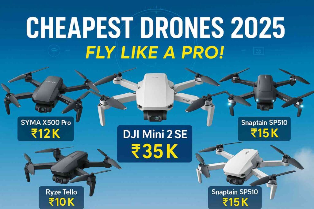 Top 5 Cheapest Drones 2025 में जो आपको Pro बनायेंगे 1 Cheapest Drones 2025: Budget में Best 5 Flying Cameras
